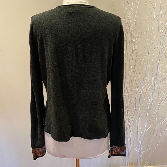 Ladies Danier Sequin Cardigan Grey - Picture 5 of 6